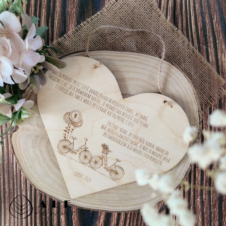 Drewniana tabliczka prezent na rocznicę ślubu