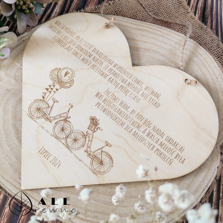 Personalizowana tabliczka z drewna na rocznicę ślubu