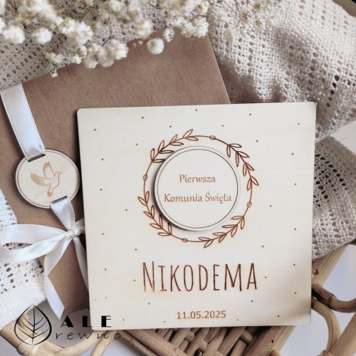 Kartka z życzeniami pamiątka na Komunię Świętą