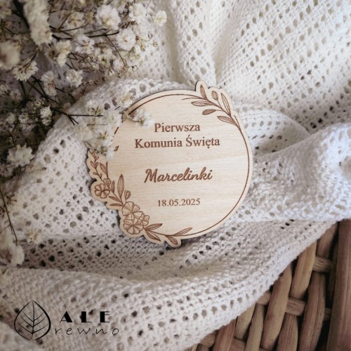 Podziękowanie dla gości na Komunię magnes