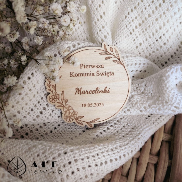 Podziękowanie dla gości na Komunię magnes