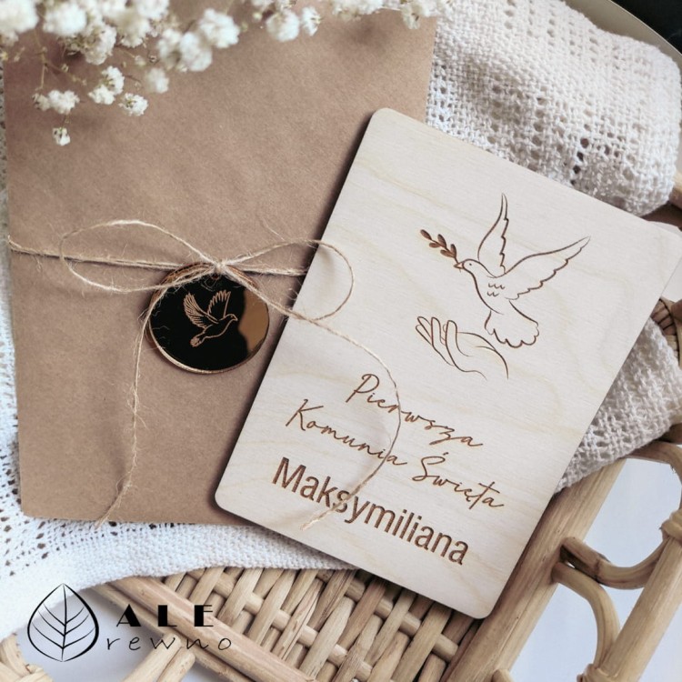 Kartka na Pierwszą Komunię Świętą z życzeniami