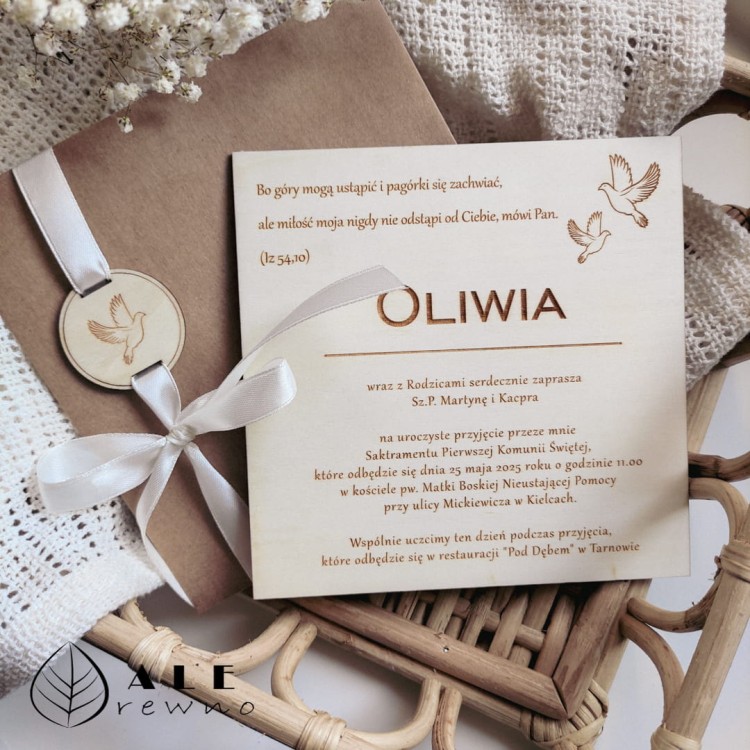 Zaproszenie na Komunię Świętą personalizowane