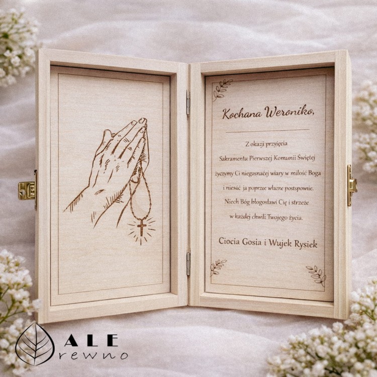 Drewniane pudełko prezent na Komunię Hostia-2.jpg