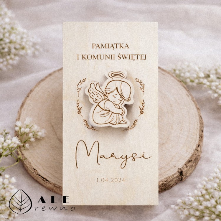 Pudełko na Komunię Świętą z grawerem Aniołek-1.jpg