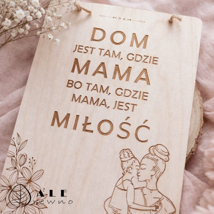 Drewniana tabliczka prezent na Dzień Mamy