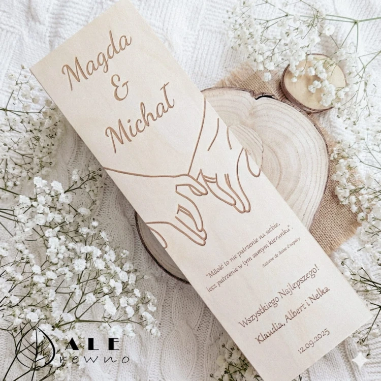 Drewniana skrzynka ślubna na alkohol