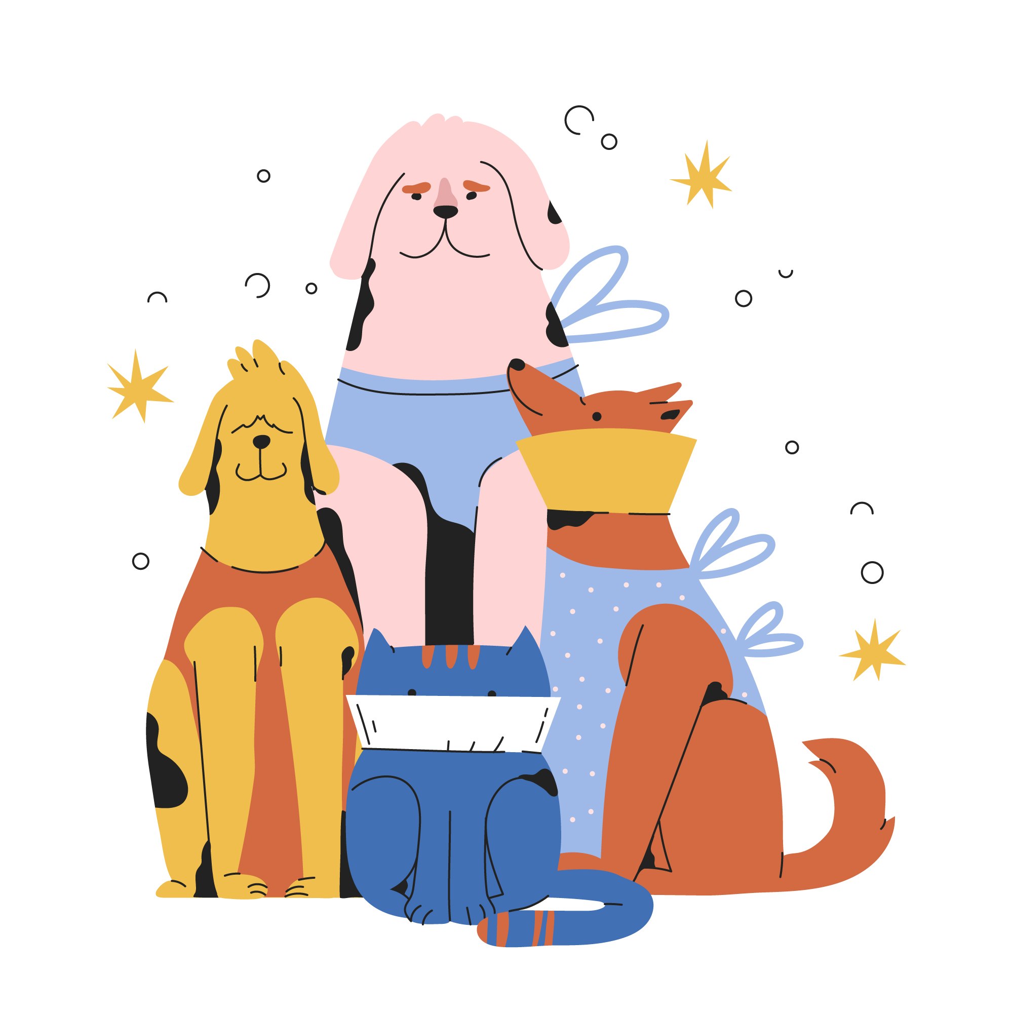 Na ilustracji znajduję się pies
